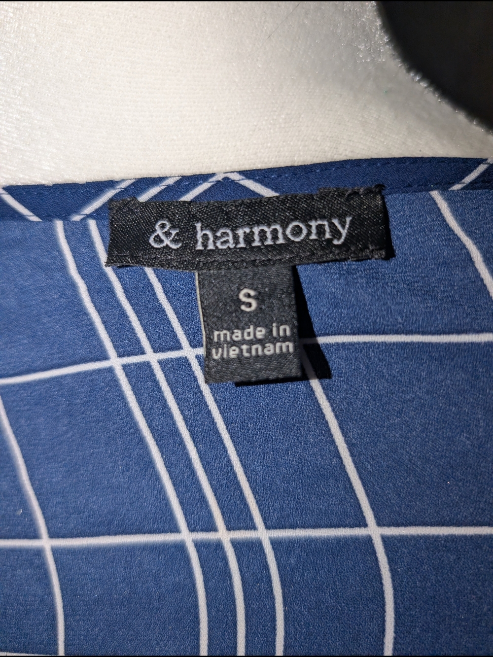 Forever 21 Navy Blue Windowpane Wrap Blouse - Picture 2 of 5